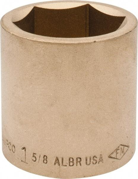 Ampco - 1-5/8", 3/4" Drive, Standard Hand Socket - 6 Points, 2-1/4" OAL, Aluminum Bronze - Exact Industrial Supply