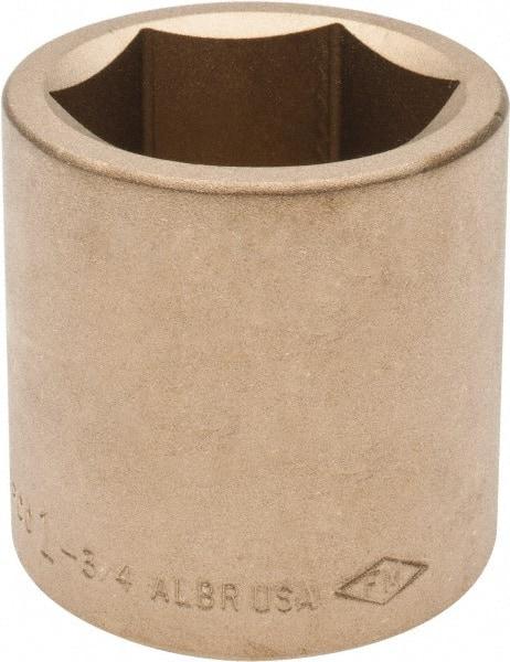 Ampco - 1-3/4", 3/4" Drive, Standard Hand Socket - 6 Points, 2-9/16" OAL, Aluminum Bronze - Exact Industrial Supply