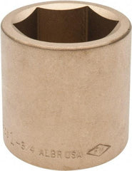 Ampco - 1-3/4", 3/4" Drive, Standard Hand Socket - 6 Points, 2-9/16" OAL, Aluminum Bronze - Exact Industrial Supply