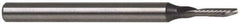 Accupro - 1/4" Cutting Diam x 1-1/4" Length of Cut, 1 Flute, Downcut Spiral Router Bit - Uncoated, Right Hand Cut, Solid Carbide, 3" OAL x 1/4" Shank Diam, Single Edge, 21° Helix Angle - Exact Industrial Supply