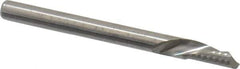 Onsrud - 1/8" Cutting Diam x 1/4" Length of Cut, 1 Flute, Downcut Spiral Router Bit - Uncoated, Right Hand Cut, Solid Carbide, 1-1/2" OAL x 1/8" Shank Diam, Single Edge, 22° Helix Angle - Exact Industrial Supply