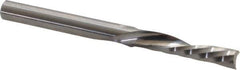 Onsrud - 1/4" Cutting Diam x 1-1/4" Length of Cut, 1 Flute, Downcut Spiral Router Bit - Uncoated, Right Hand Cut, Solid Carbide, 3" OAL x 1/4" Shank Diam, Single Edge, 21° Helix Angle - Exact Industrial Supply