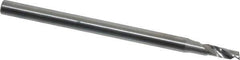 Onsrud - 3/32" Cutting Diam x 1/4" Length of Cut, 1 Flute, Upcut Spiral Router Bit - Uncoated, Right Hand Cut, Solid Carbide, 2" OAL x 1/8" Shank Diam, Single Edge, 22° Helix Angle - Exact Industrial Supply