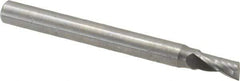 Onsrud - 5/32" Cutting Diam x 5/16" Length of Cut, 1 Flute, Upcut Spiral Router Bit - Uncoated, Right Hand Cut, Solid Carbide, 2" OAL x 3/16" Shank Diam, Single Edge, 22° Helix Angle - Exact Industrial Supply