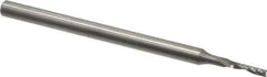 Onsrud - 1/16" Cutting Diam x 1/4" Length of Cut, 1 Flute, Upcut Spiral Router Bit - Uncoated, Right Hand Cut, Solid Carbide, 2" OAL x 1/8" Shank Diam, Single Edge, 21° Helix Angle - Exact Industrial Supply