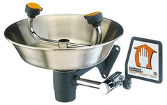 PRO-SAFE - Wall Mount, Stainless Steel Bowl, Eyewash Station - 1/2" Inlet - Exact Industrial Supply