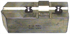H & R Manufacturing - Tongue & Groove Attachment, Square Soft Lathe Chuck Jaw - Aluminum, 2-1/2" Btw Mount Hole Ctrs, 5-3/4" Long x 2" Wide x 3-7/8" High, 1/2" Groove - Exact Industrial Supply