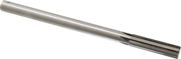 Made in USA - 0.619" Carbide-Tipped 6 Flute Chucking Reamer - Straight Flute, 9/16" Straight Shank, 2-1/4" Flute Length, 9" OAL - Exact Industrial Supply