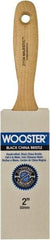 Wooster Brush - 2" Flat Hog Varnish Brush - 2-15/16" Bristle Length, 5-1/2" Maple Beavertail Handle - Exact Industrial Supply