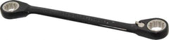 Proto - 3/8" x 7/16" 12 Point Spline Reversible Ratcheting Box Wrench - Double End, 7/8" Head Diam x 1/8" Head Thickness, 5-15/16" OAL, Steel, Black Chrome Finish - Exact Industrial Supply