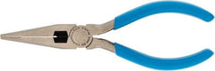 Channellock - 6" OAL, 2-5/64" Jaw Length x 3/4" Jaw Width, Long Nose Side Cutting Pliers - Crosshatch Jaw, Standard Head, Plastic Dipped Handles - Exact Industrial Supply
