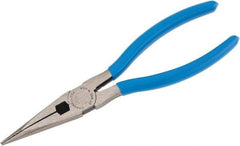 Channellock - 7-1/2" OAL, 2-23/64" Jaw Length x 7/8" Jaw Width, Long Nose Side Cutting Pliers - Crosshatch Jaw, Standard Head, Plastic Dipped Handles - Exact Industrial Supply