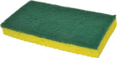 3M - 6.1" Long x 3.6" Wide x 0.7" Thick Scouring Sponge - Medium-Duty, Yellow/Green - Exact Industrial Supply