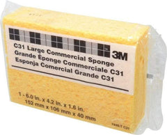 3M - 6" Long x 4-1/4" Wide x 1-5/8" Thick Cleansing Pad - Heavy-Duty, Yellow - Exact Industrial Supply