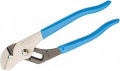 Channellock - 6-1/2" OAL, 7/8" Max Capacity, 5 Position Gooseneck Tongue & Groove Pliers - Straight Jaws, Plastic Dipped Handles - Exact Industrial Supply