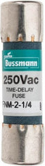 Cooper Bussmann - 250 VAC, 2.25 Amp, Time Delay General Purpose Fuse - Fuse Holder Mount, 1-1/2" OAL, 10 at 125 V kA Rating, 13/32" Diam - Exact Industrial Supply