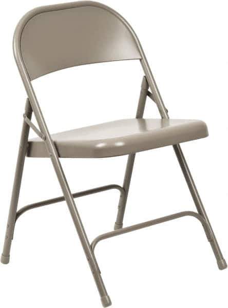 NPS - 16-5/8" Wide x 16-1/4" Deep x 29-1/2" High, Steel Standard Folding Chair - Gray - Exact Industrial Supply