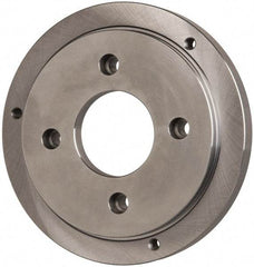 Buck Chuck Company - Adapter Back Plate for 8" Diam Self Centering Lathe Chucks - A1/A2-5 Mount, 2.39" Through Hole Diam, 6.283mm ID, 7.87" OD, 0.714" Flange Height, Steel - Exact Industrial Supply