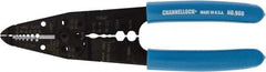 Channellock - 22 to 10 AWG Capacity Wire Stripper/Crimper - 8-1/4" OAL, Plastic Cushion Handle - Exact Industrial Supply