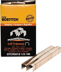 Stanley Bostitch - 1/2" Long x 7/16" Wide, 24 Gauge Crowned Construction Staple - Steel, Chisel Point - Exact Industrial Supply