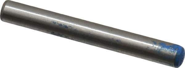Metric Blue - 6mm Diam x 50mm Pin Length Alloy Steel Pull Out Dowel Pin - 1 Beveled & 1 Threaded End - Exact Industrial Supply