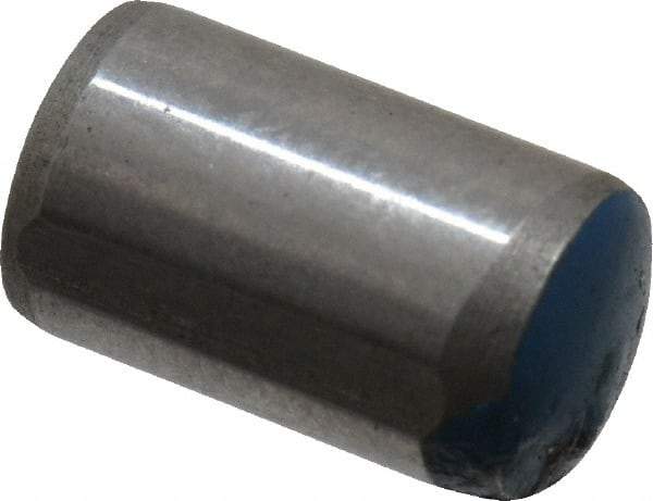 Metric Blue - 6mm Diam x 10mm Pin Length Alloy Steel Pull Out Dowel Pin - 1 Beveled & 1 Threaded End - Exact Industrial Supply