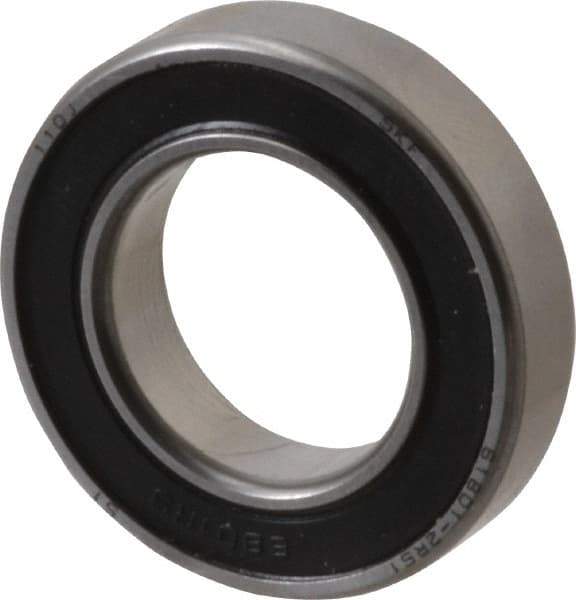 SKF - 12mm Bore Diam, 21mm OD, Double Seal Thin Section Radial Ball Bearing - 5mm Wide, 1 Row, Round Bore, 151 Lb Static Capacity, 321 Lb Dynamic Capacity - Exact Industrial Supply