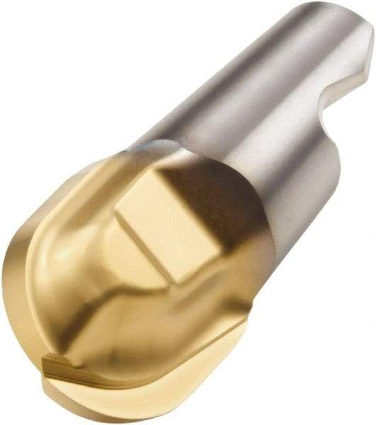 Seco - MM16 M07 Grade T60M Carbide End Milling Tip Insert - TiAlN/TiN Finish, 2 Flutes, 3/4" Cutting Diam, 0.796" Depth of Cut, 0.871" Extension, 3/8" Cnr Rad - Exact Industrial Supply