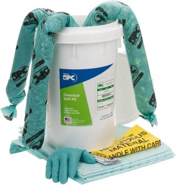 Brady SPC Sorbents - 6 Gal Capacity Hazardous Materials Spill Kit - 6.5 Gal Bucket - Exact Industrial Supply