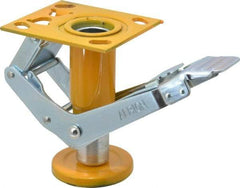 Albion - 7-1/4" Mounting Height, Position Floor Lock for 6" Diam Caster Wheels - 1-1/2" Retracted Clearance - Exact Industrial Supply