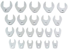 Proto - 22 Piece 1/2" Drive Open End Crowfoot Wrench Set - 15/16 to 2-1/2", with Clip Rail - Exact Industrial Supply