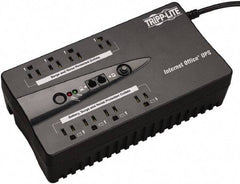 Tripp-Lite - 15 Amp, 550 VA, Flat Pack Mount Standby Backup Uninterruptible Power Supply - Backup 3-1/2 min with Full Load & 10 min with Half Load, 120 VAC Input & Output, 300 Watt Output, 1 Phases, 6 Outlets - Exact Industrial Supply