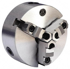 Gibraltar - 3 Jaws, 6" Diam, Self Centering Manual Lathe Chuck - D1-4 Mount Spindle, Reversible, 1.5748" Through Hole Diam, 0.0012" Axial Runout, 0.0012" Radial Runout, Forged Steel - Exact Industrial Supply