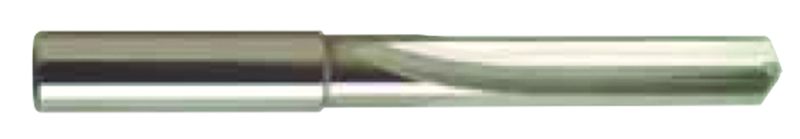 6.3mm Dia. - Carbide Straight Flute 4XD Drill-120Â° Point-Coolant-Bright - Exact Industrial Supply