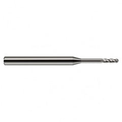 3/16″ Dia. × 1/8″ Shank × 0.57″ DOC × 2″ OAL, Carbide Uncoated, Standard , 2 Flute, Ballnose End Mill - Exact Industrial Supply