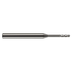 3/16″ Dia. × 3/16″ Shank × 0.57″ DOC × 2″ OAL, Carbide Uncoated, Standard , 4 Flute, Ballnose End Mill - Exact Industrial Supply