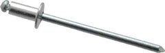 RivetKing - Size 42 Dome Head Aluminum Open End Blind Rivet - Steel Mandrel, 0.063" to 1/8" Grip, 1/4" Head Diam, 0.129" to 0.133" Hole Diam, 0.275" Length Under Head, 1/8" Body Diam - Exact Industrial Supply
