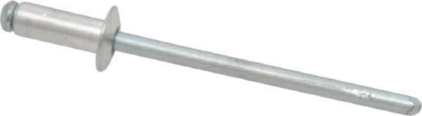 RivetKing - Size 43 Dome Head Aluminum Open End Blind Rivet - Steel Mandrel, 0.126" to 0.187" Grip, 1/4" Head Diam, 0.129" to 0.133" Hole Diam, 0.337" Length Under Head, 1/8" Body Diam - Exact Industrial Supply