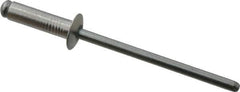RivetKing - Size 45 Dome Head Aluminum Open End Blind Rivet - Steel Mandrel, 0.251" to 0.312" Grip, 1/4" Head Diam, 0.129" to 0.133" Hole Diam, 0.462" Length Under Head, 1/8" Body Diam - Exact Industrial Supply