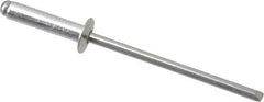RivetKing - Size 46 Dome Head Aluminum Open End Blind Rivet - Steel Mandrel, 0.313" to 3/8" Grip, 1/4" Head Diam, 0.129" to 0.133" Hole Diam, 0.525" Length Under Head, 1/8" Body Diam - Exact Industrial Supply