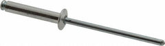 RivetKing - Size 48 Dome Head Aluminum Open End Blind Rivet - Steel Mandrel, 0.376" to 1/2" Grip, 1/4" Head Diam, 0.129" to 0.133" Hole Diam, 0.65" Length Under Head, 1/8" Body Diam - Exact Industrial Supply