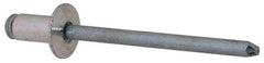RivetKing - Size 52 Dome Head Aluminum Open End Blind Rivet - Steel Mandrel, 0.02" to 1/8" Grip, 0.312" Head Diam, 0.16" to 0.164" Hole Diam, 0.3" Length Under Head, 5/32" Body Diam - Exact Industrial Supply