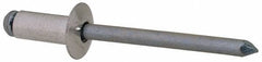 RivetKing - Size 64 Dome Head Aluminum Open End Blind Rivet - Steel Mandrel, 0.188" to 1/4" Grip, 3/8" Head Diam, 0.192" to 0.196" Hole Diam, 0.45" Length Under Head, 3/16" Body Diam - Exact Industrial Supply