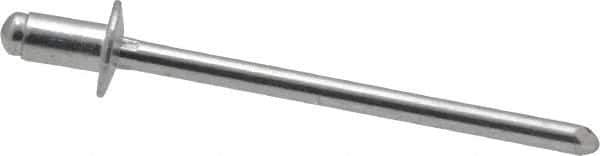 RivetKing - Size 41 Dome Head Aluminum Open End Blind Rivet - Aluminum Mandrel, 0.02" to 0.062" Grip, 1/4" Head Diam, 0.129" to 0.133" Hole Diam, 0.212" Length Under Head, 1/8" Body Diam - Exact Industrial Supply