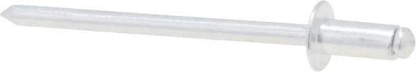 RivetKing - Size 42 Dome Head Aluminum Open End Blind Rivet - Aluminum Mandrel, 0.063" to 1/8" Grip, 1/4" Head Diam, 0.129" to 0.133" Hole Diam, 0.275" Length Under Head, 1/8" Body Diam - Exact Industrial Supply