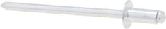 RivetKing - Size 42 Dome Head Aluminum Open End Blind Rivet - Aluminum Mandrel, 0.063" to 1/8" Grip, 1/4" Head Diam, 0.129" to 0.133" Hole Diam, 0.275" Length Under Head, 1/8" Body Diam - Exact Industrial Supply