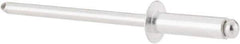 RivetKing - Size 45 Dome Head Aluminum Open End Blind Rivet - Aluminum Mandrel, 0.251" to 0.312" Grip, 1/4" Head Diam, 0.129" to 0.133" Hole Diam, 0.462" Length Under Head, 1/8" Body Diam - Exact Industrial Supply