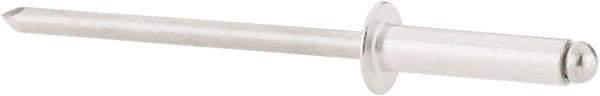 RivetKing - Size 46 Dome Head Aluminum Open End Blind Rivet - Aluminum Mandrel, 0.313" to 3/8" Grip, 1/4" Head Diam, 0.129" to 0.133" Hole Diam, 0.525" Length Under Head, 1/8" Body Diam - Exact Industrial Supply