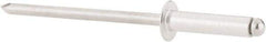 RivetKing - Size 46 Dome Head Aluminum Open End Blind Rivet - Aluminum Mandrel, 0.313" to 3/8" Grip, 1/4" Head Diam, 0.129" to 0.133" Hole Diam, 0.525" Length Under Head, 1/8" Body Diam - Exact Industrial Supply