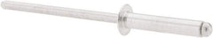 RivetKing - Size 48 Dome Head Aluminum Open End Blind Rivet - Aluminum Mandrel, 0.376" to 1/2" Grip, 1/4" Head Diam, 0.129" to 0.133" Hole Diam, 0.65" Length Under Head, 1/8" Body Diam - Exact Industrial Supply